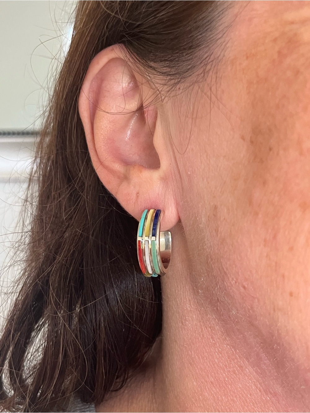 Navajo Turquoise Multi Stone Earrings